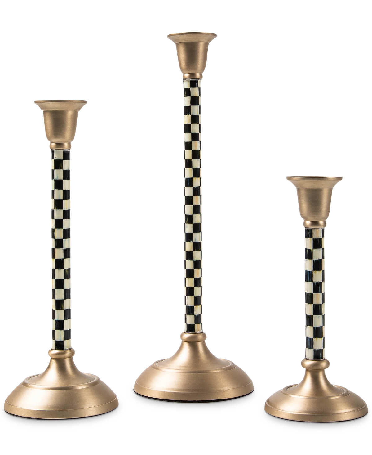 Mackenzie-childs Courtly Check Small Candlestick In No Color