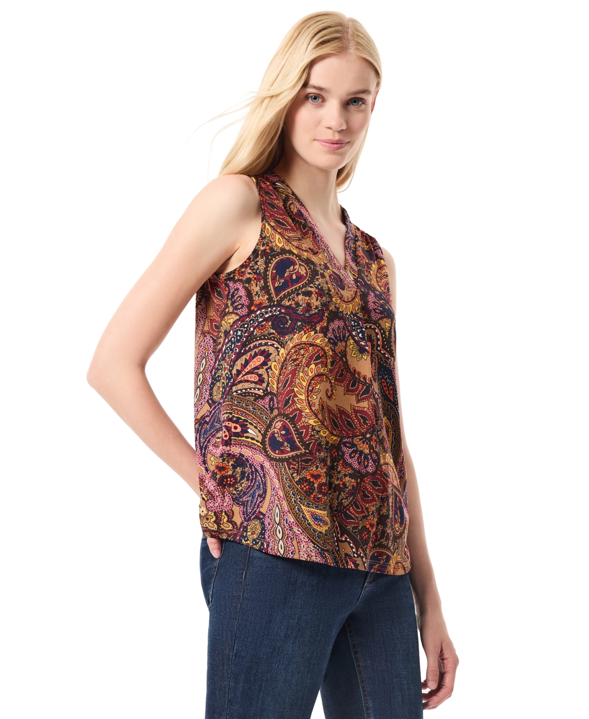Jones New York Petite Plaid-Print Sleeveless Top