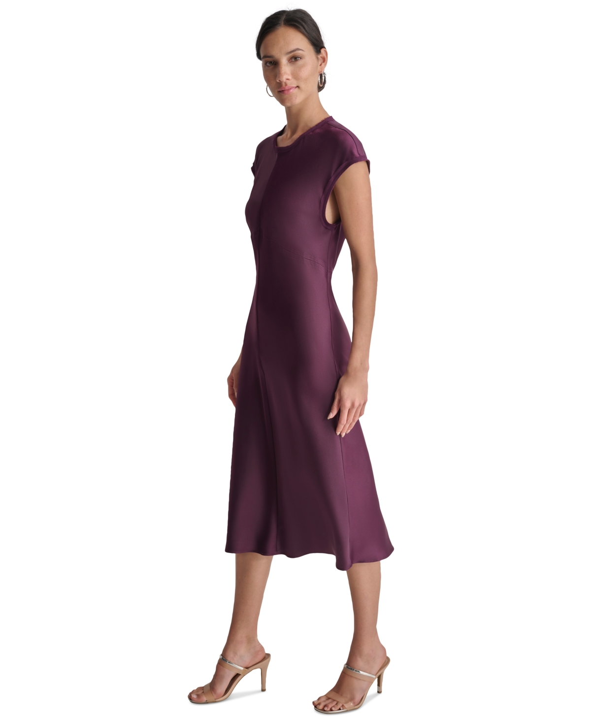 Dkny Women's Round-Neck Cap-Sleeve Midi Sheath Dress