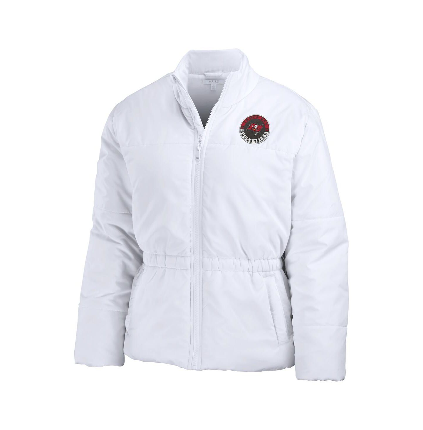 Женская куртка WEAR by Erin Andrews White Tampa Bay Buccaneers Packaway Full-Zip Puffer — фото 2