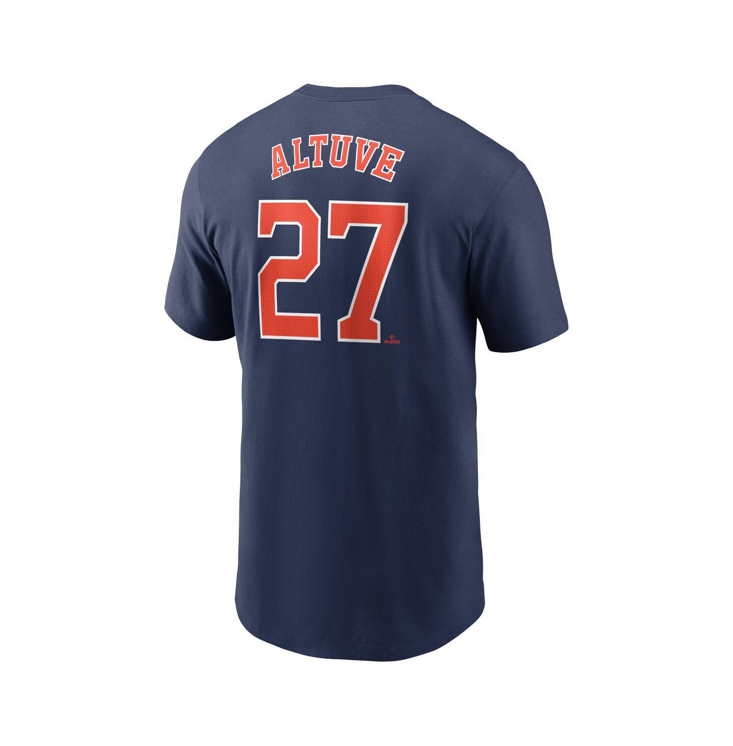 Мужская футболка Nike Jose Altuve Navy Houston Astros Fuse Name & Number — фото 2