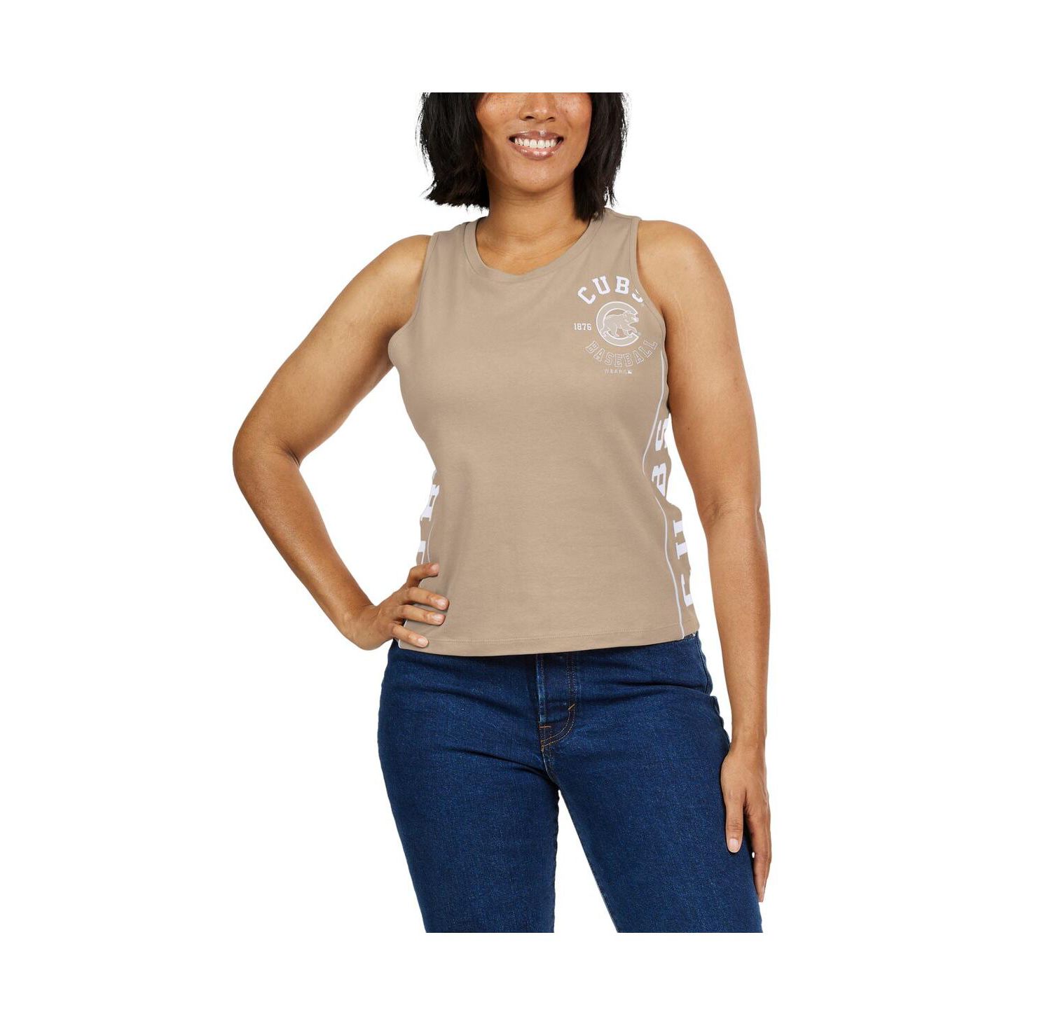 Women's Tan New York Yankees Tonal Tank Top