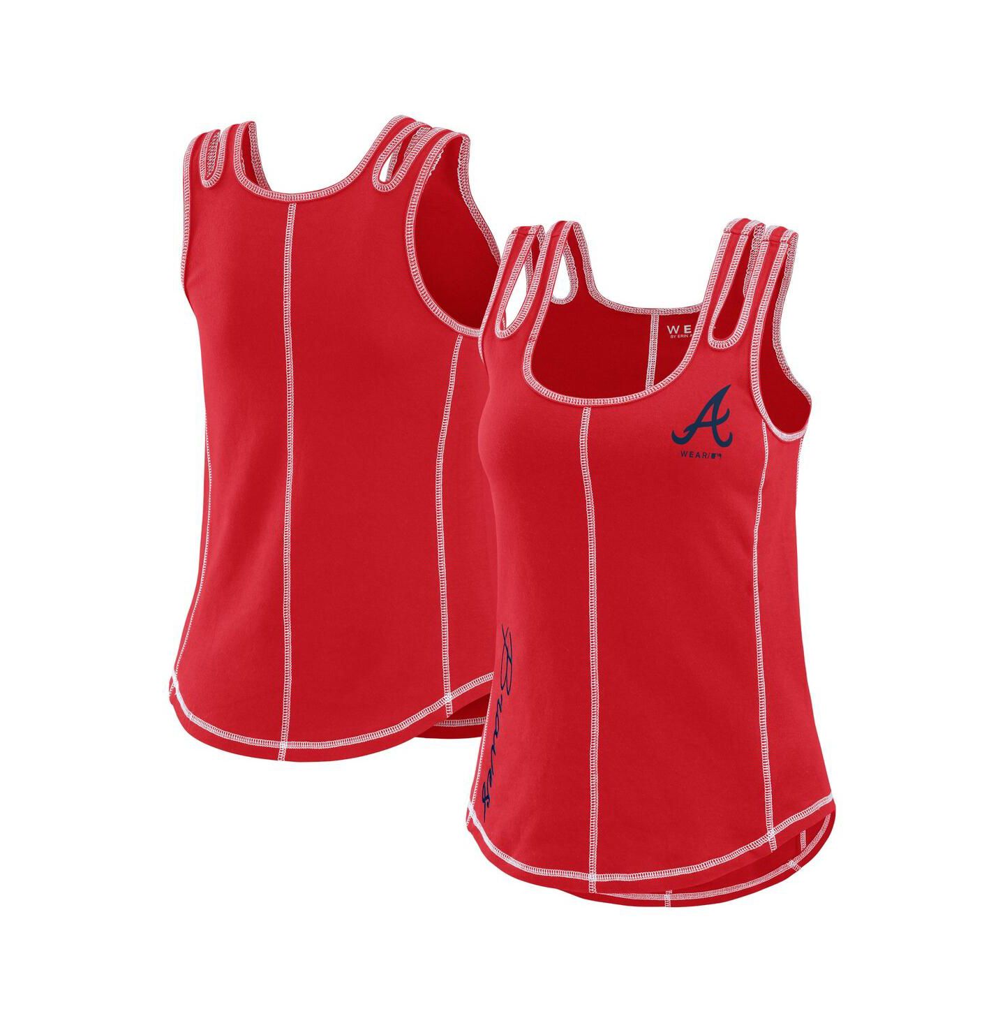 Женский топ WEAR by Erin Andrews Red St. Louis Cardinals Contrast Stitch — фото 1