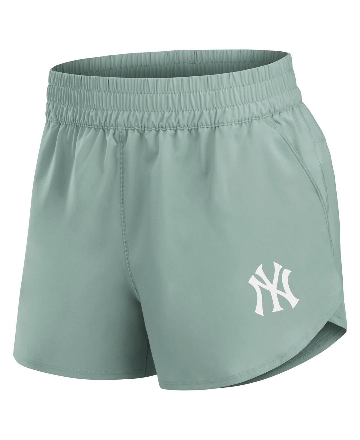 Fanatics Women's Green New York Yankees Studio Woven Vibe Shorts In Green