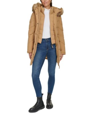 Women's Faux-Fur-Trim Hooded Puffer Coat, Created for Macy's