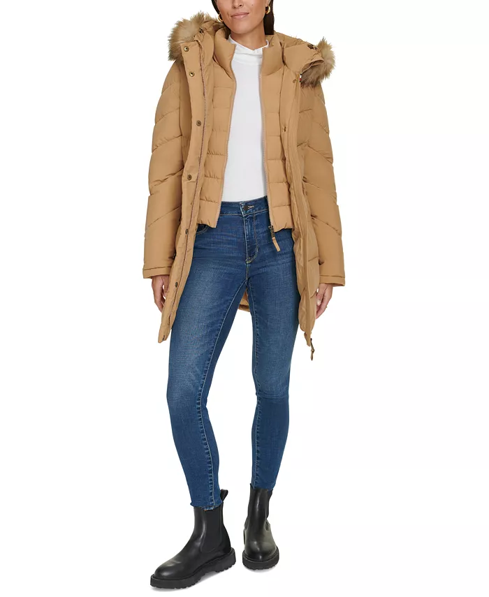 Women's Faux-Fur-Trim Hooded Puffer Coat - thumbnail 7