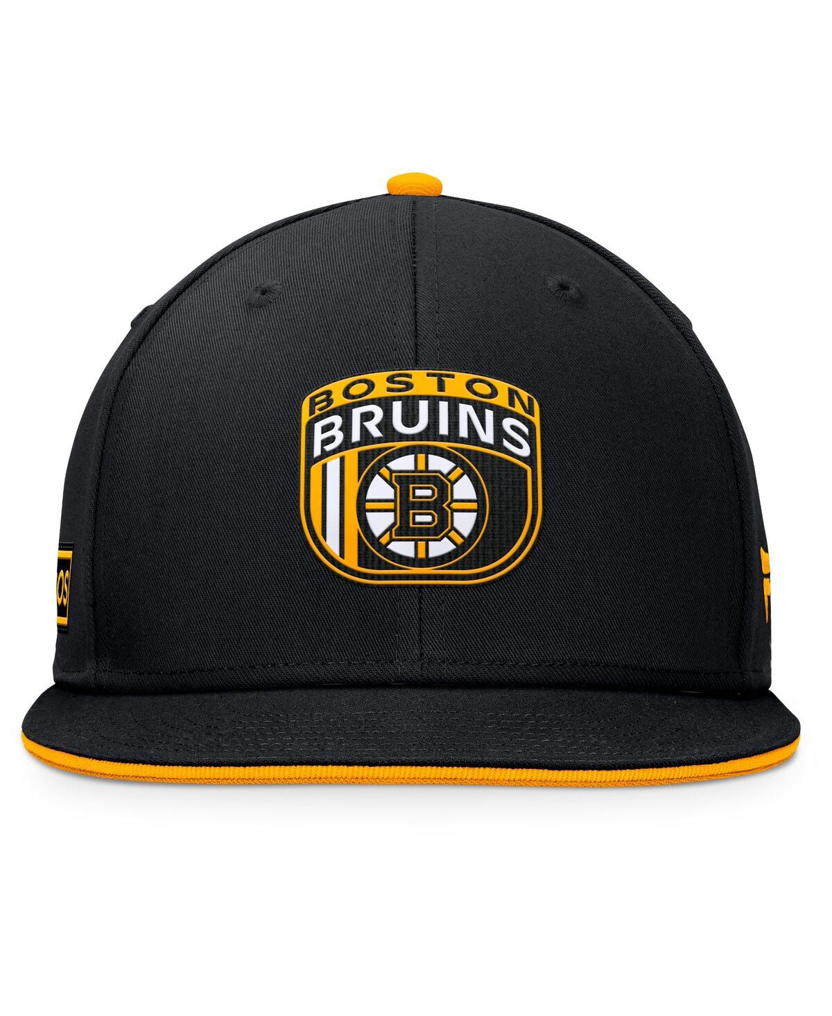 Fanatics Men's Black Boston Bruins 2024 Nhl Draft On Stage Trucker Adjustable Hat In Black,gold