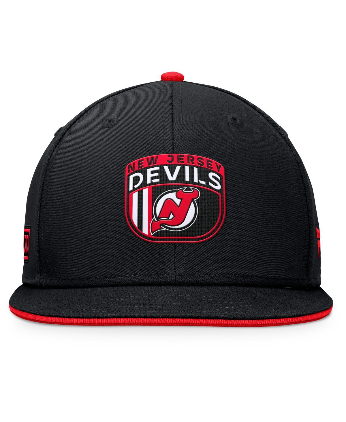 Fanatics Men's Black New Jersey Devils 2024 Nhl Draft Snapback Hat In Black,red