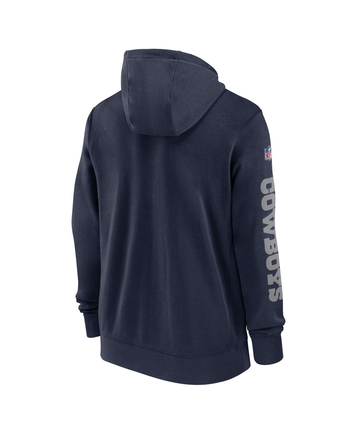 Nike Men'sDallas Cowboys 2024 Sideline Club Full-Zip Hoodie - Navy