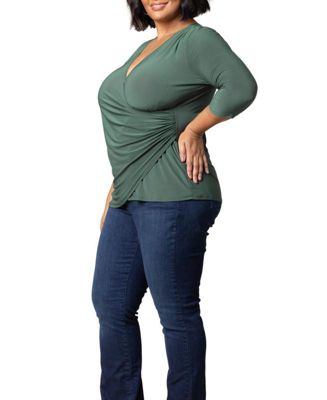 Plus Size Femme Fatale Faux Wrap Top