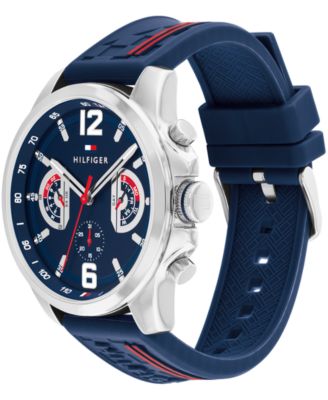 Men's Quartz Navy Silicone Watch 46mm