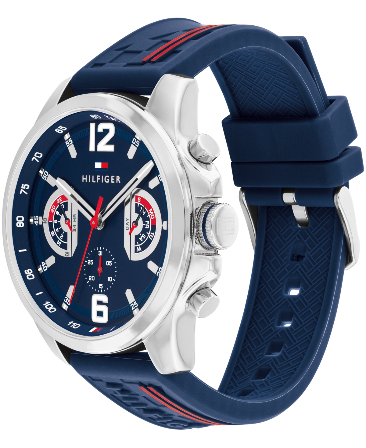 Tommy Hilfiger Men's Quartz Navy Silicone Watch 46mm In Navy