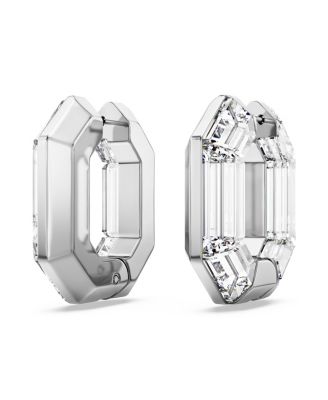 Octagon Shape, Small, Lucent Hoop Earrings