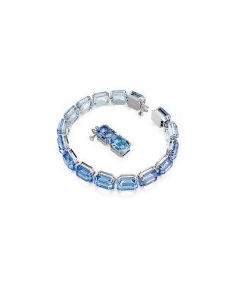 Octagon Cut, Color Gradient, Blue, Rhodium Plated Millenia Bracelet
