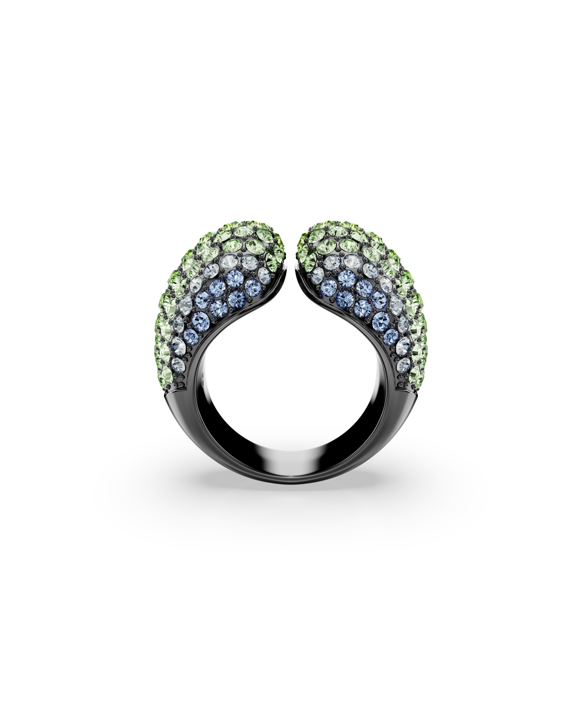 Swarovski Round Cut, Ruthenium Plated Sublima Cocktail Ring - Multicolored