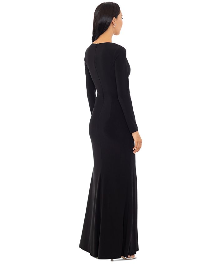 SOLID MESH CONTRAST SLEEVELESS SLIT LONG DRESS,DS4568
