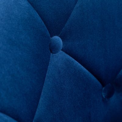 Velvet Upholstered Tufted Back Swivel