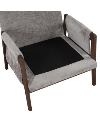 Mid-Century Modern Velvet Accent Armchair, Gray