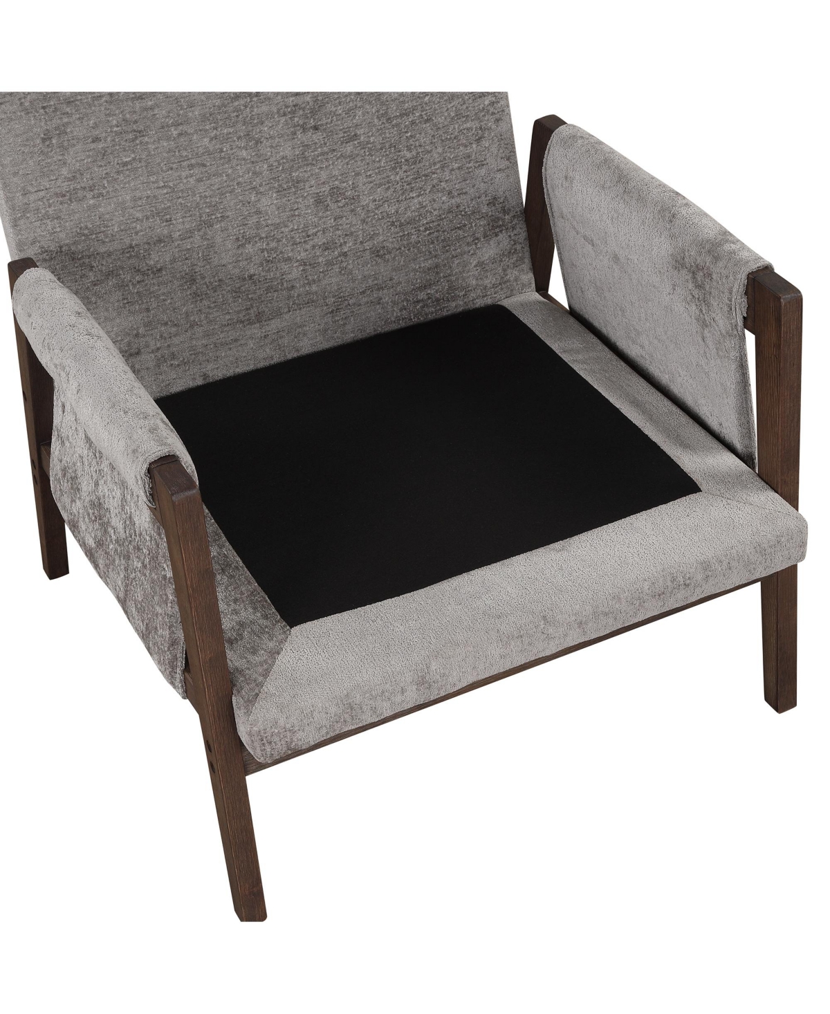 Streamdale Furniture Mid-Century Modern Velvet Accent Armchair, Gray