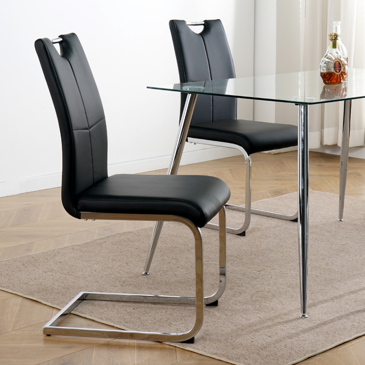 Streamdale Furniture Modern Ergonomic Dining Chair with Non-Slip Feet (Set of 2)