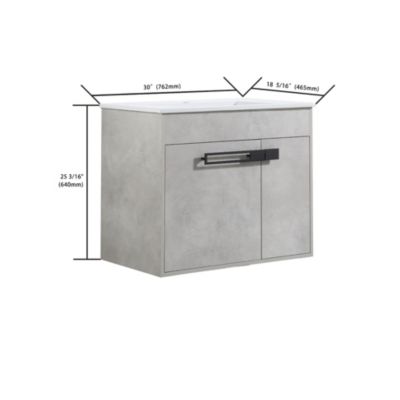 Dual-Purpose Bathroom Vanity Wall or Floor Mount with Shelf