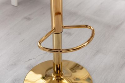 Off- Velvet Bar Chair, Pure Gold Plated, Unique Design, 360 Degree