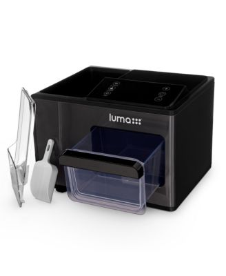 Luma Nugget Countertop Ice Maker, 44 lbs in 24 hours, Black Stainless Steel Ice Machine, Perfect for Home Bar, Kitchen Countertop, RV, Home Office