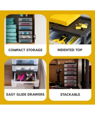 4 Pack Small 3-Drawer Desktop Organizer