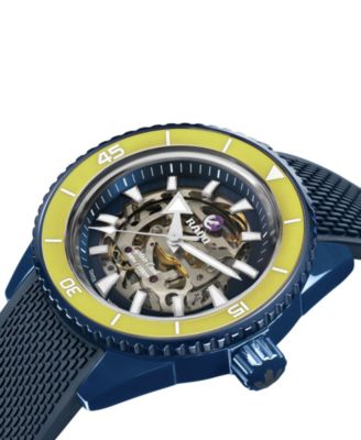 Men's Swiss Automatic Captain Cook Navy Blue High-Tech Ceramic Bracelet Watch 43mm