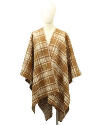 Michael Kors MK Plaid Reversible Ruana  