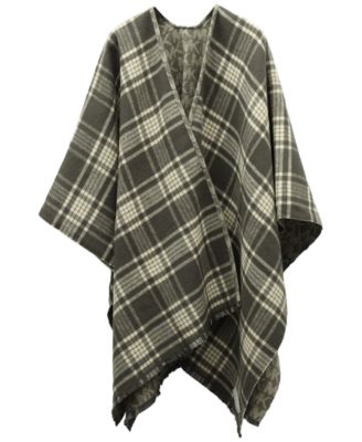 Michael Kors MK Plaid Reversible Ruana  