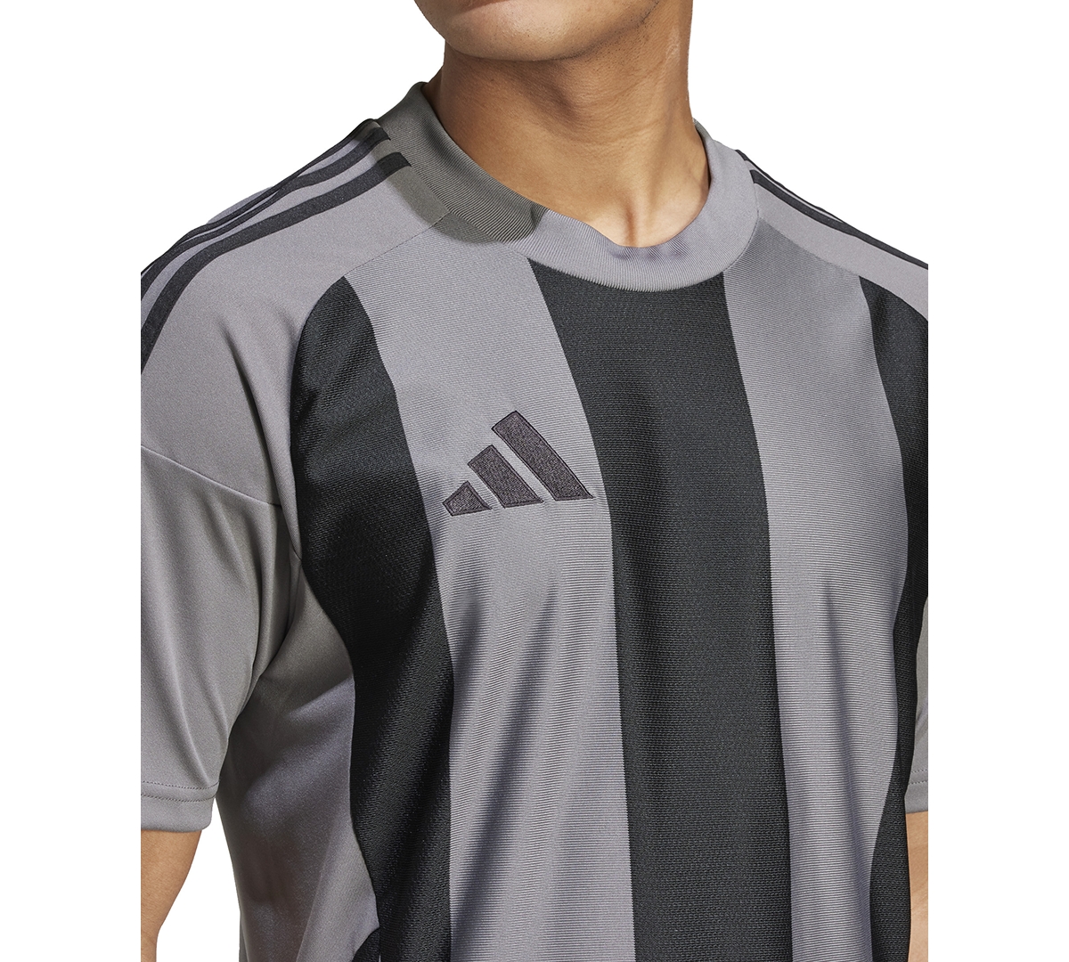 adidas Men's Stripe Logo Jersey T-Shirt -/ Black