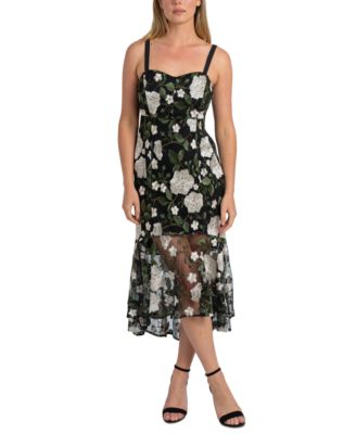 Sam Edelman - Women's Floral Embroidered High-Low Dress