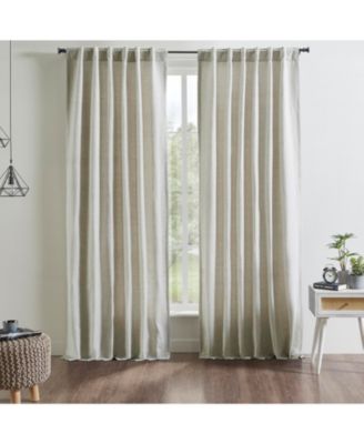 Kendall Linen Cotton Curtain Panel Lined With Rod Pocket Hidden Back Tabs