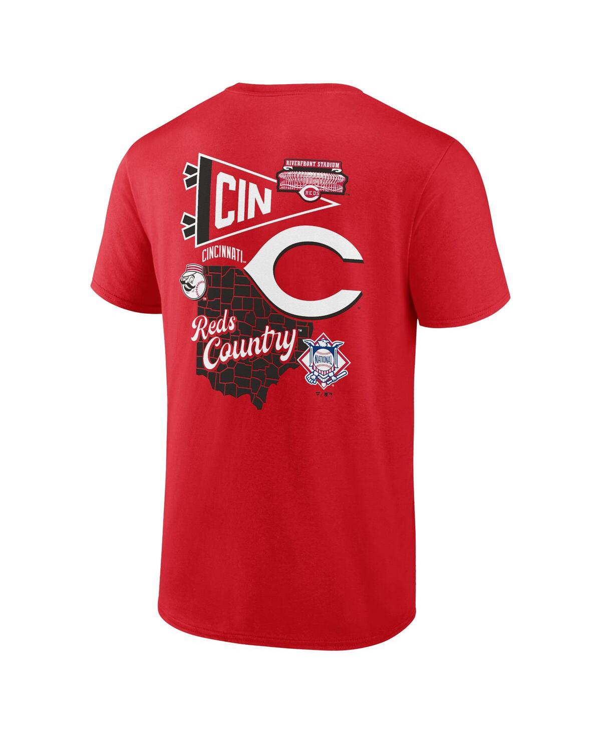 Fanatics Men'sCincinnati Reds Split Zone T-Shirt - Red