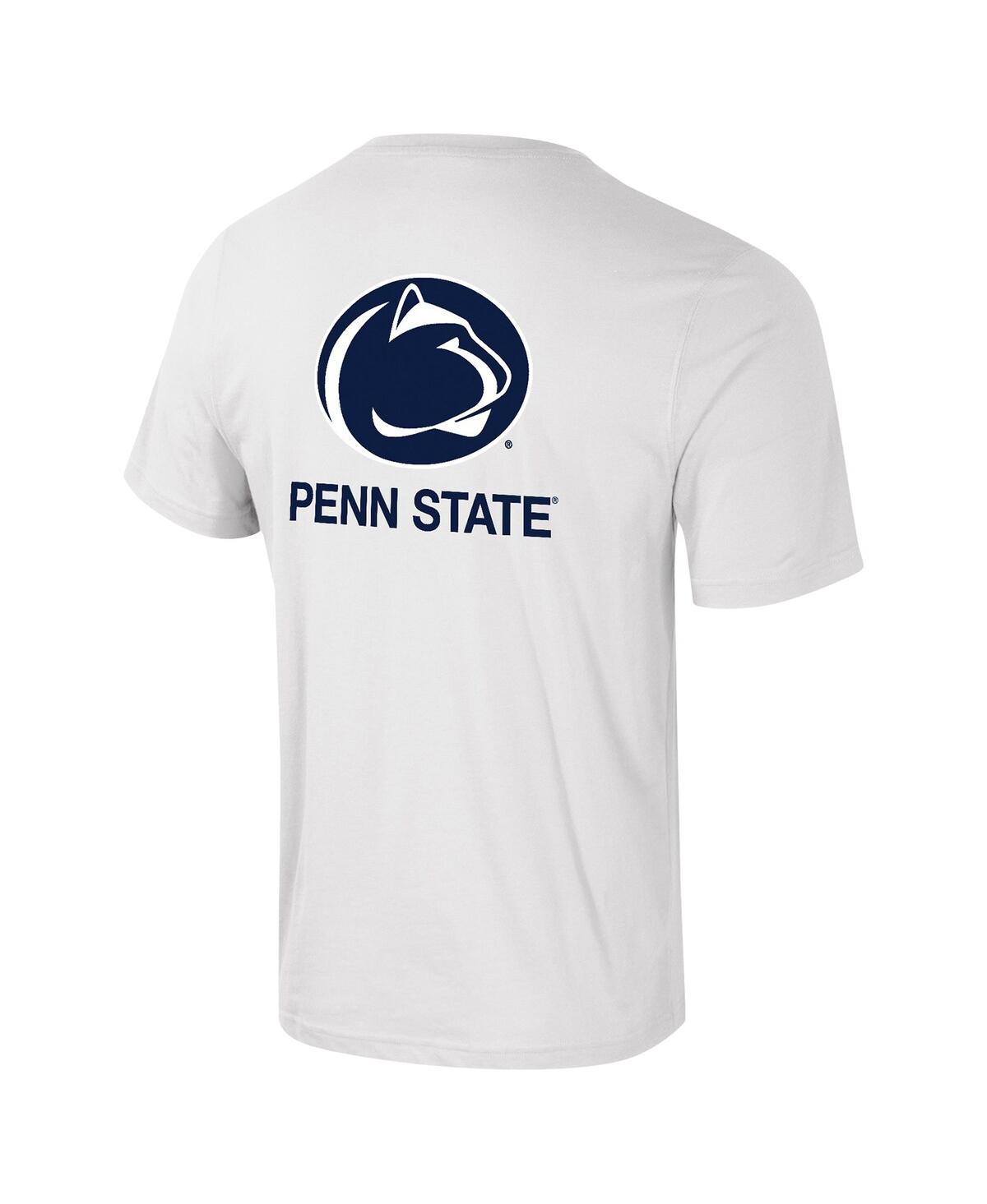 Colosseum Men's White Penn State Nittany Lions Logo Lockup 2-hit Active Blend T-shirt In White