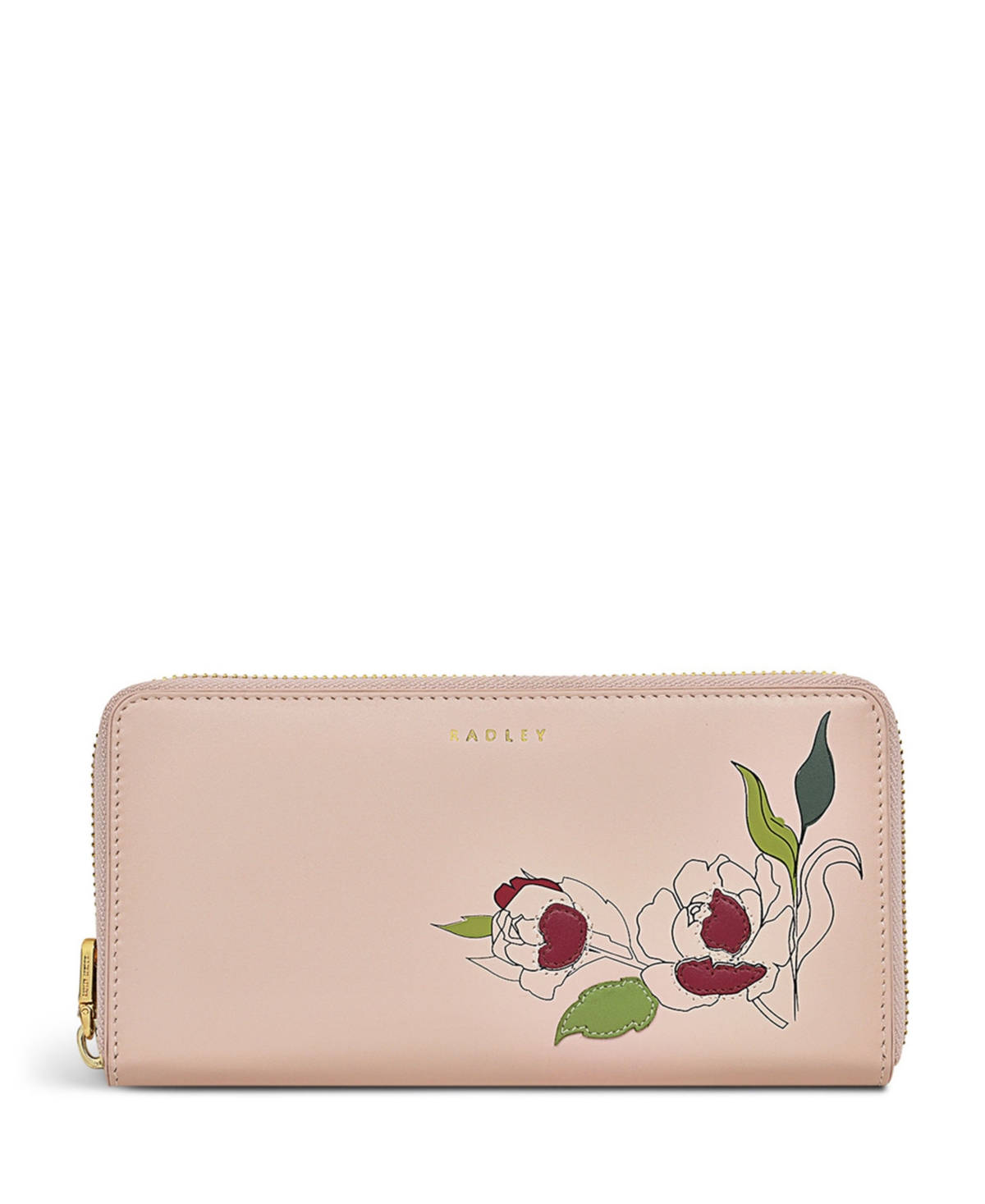 Wild Roses- Large Zip Around Matinee Wallet - Prairie Pink