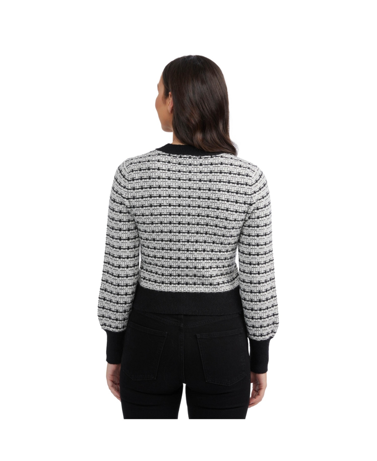 Ellen Tracy Women's Long Sleeve Jacquard Top