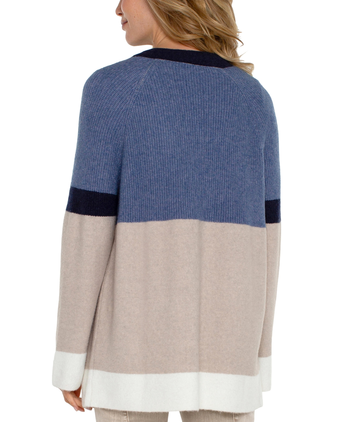 Liverpool Los Angeles Women's Colorblocked Cardigan Sweater