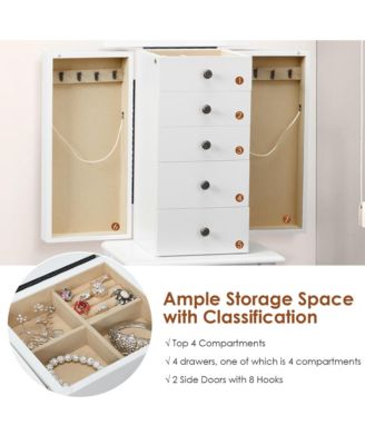 Jewelry Cabinet Storage Chest Standing Organizer