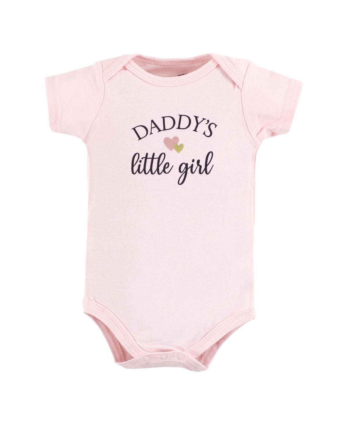 Hudson Baby Baby Girls Cotton Bodysuits Daddy Pink Navy 3Pk - Girl daddy pink navy 3pk