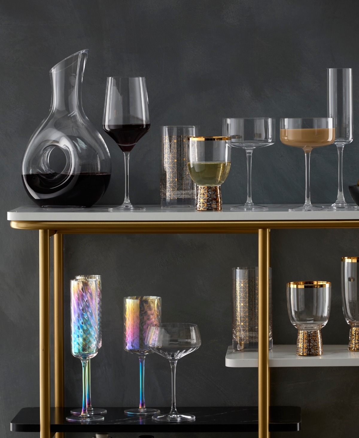 Lenox Tuscany Classics Angled Optic Wine Glasses, Set Of 6 In Clear