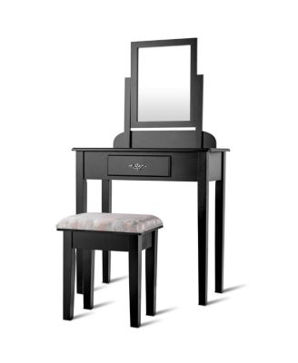 Vanity Dressing Table Stool Set with Large Makeup Mirror