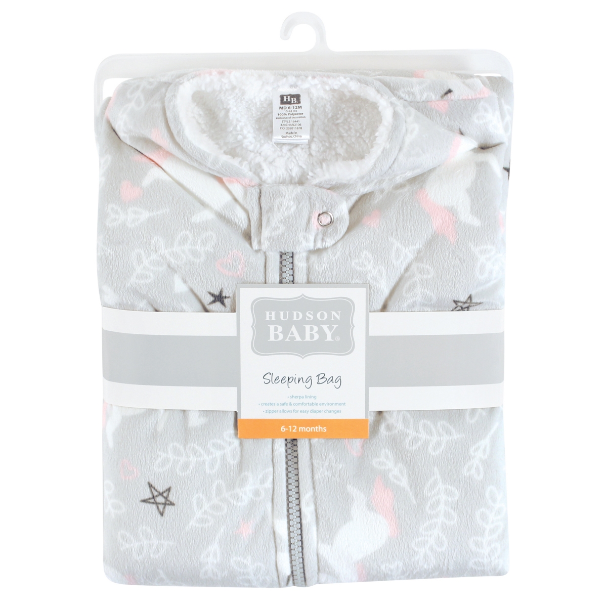 Hudson Baby Baby Girls Mink with Faux Shearling Inner Sleeping Bag, Sack, Blanket, Whimsical Unicorn