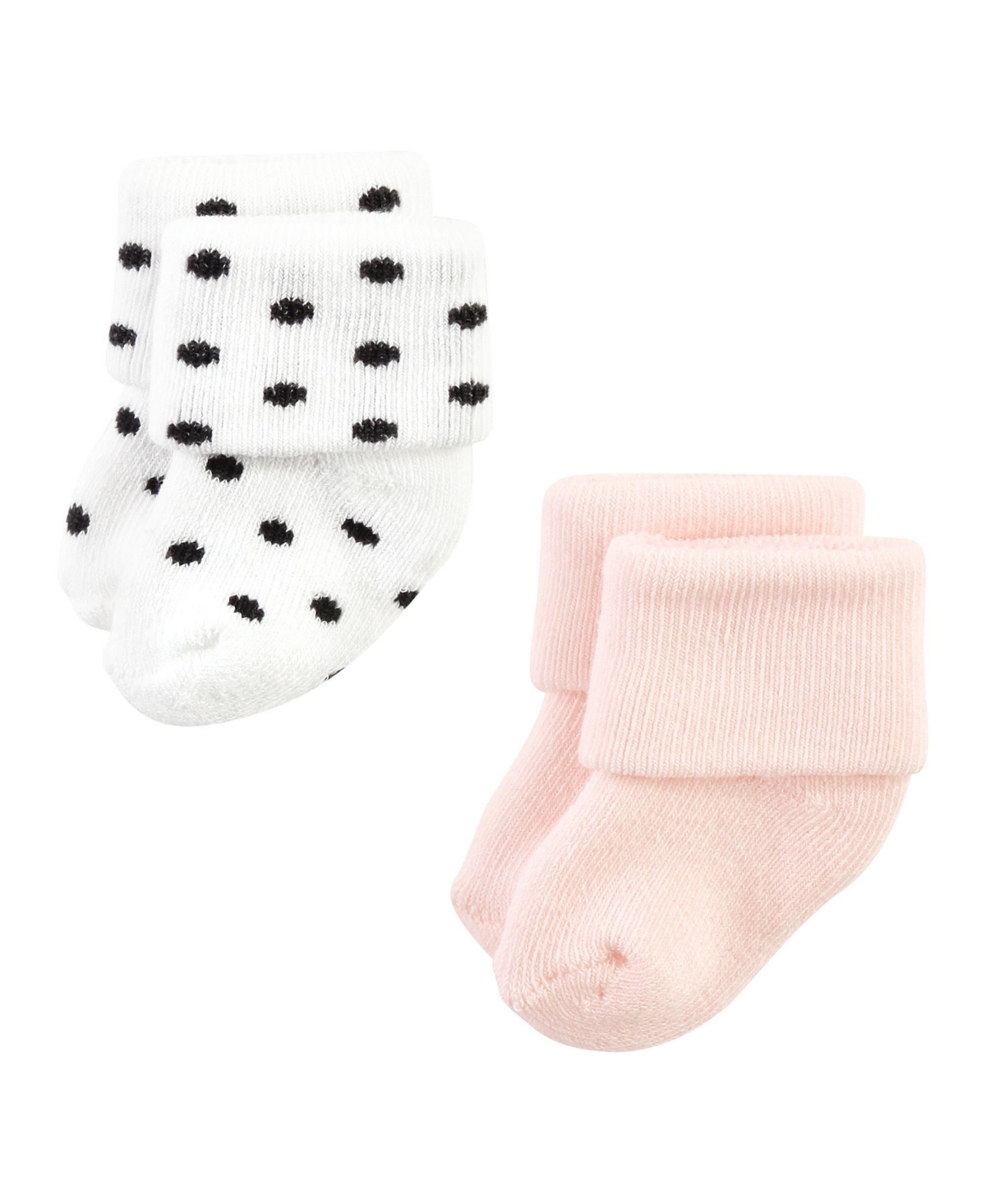 Hudson Baby Baby Girls Cotton Rich Newborn and Terry Socks,- Blush flower