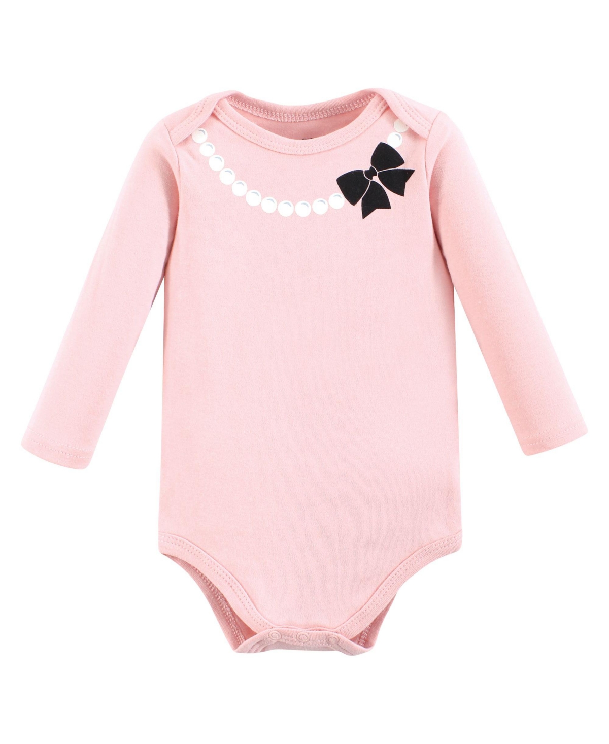 Hudson Baby Baby Girls Cotton Long-Sleeve Bodysuits,- Leopard hearts