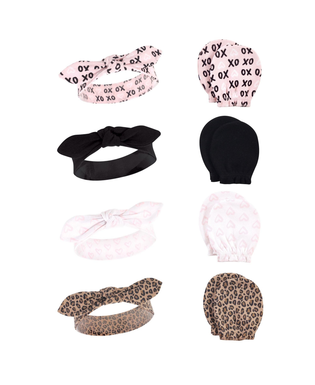 Hudson Baby Girls 8Pk Headband and Scratch Mitten Set