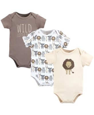 Hudson Baby Baby Boys Hudson Soft Cotton All-in-One Outfits Ai Set of 3 - Safari lion 20$