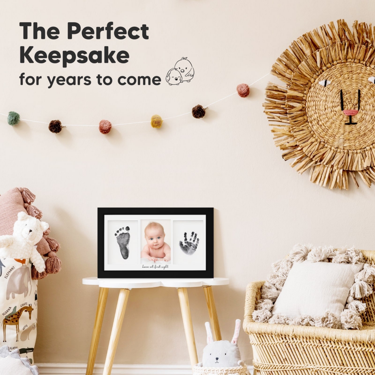 KeaBabies Inkless Baby Hand And Footprint Kit Frame, Mess Free Baby Picture Frame for Newborn
