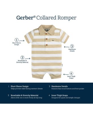 Baby Girls Collared Romper